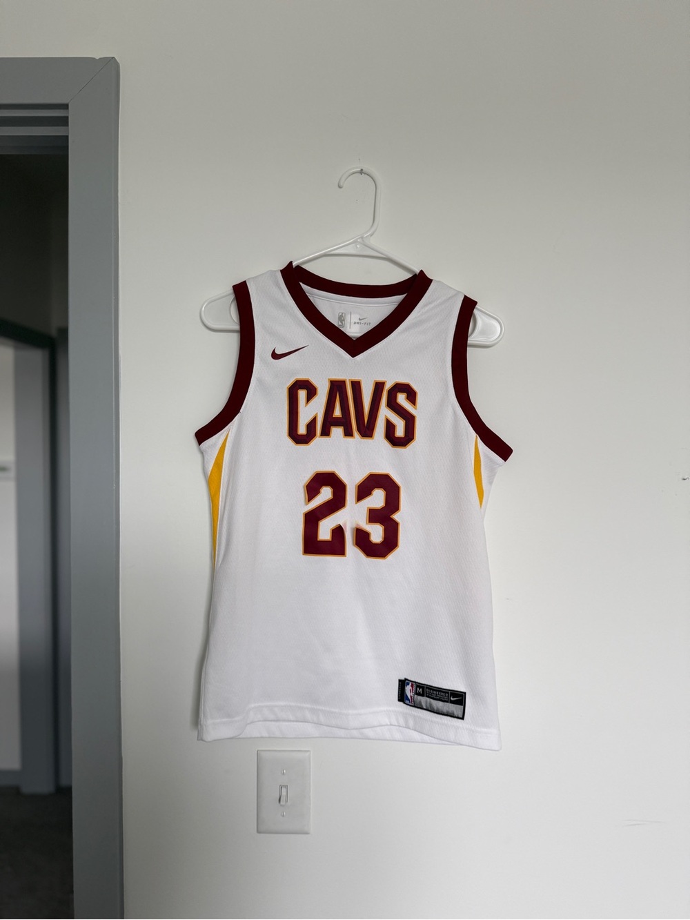 Nike Cleveland Cavaliers White Maroon and Gold #23 Jersey
